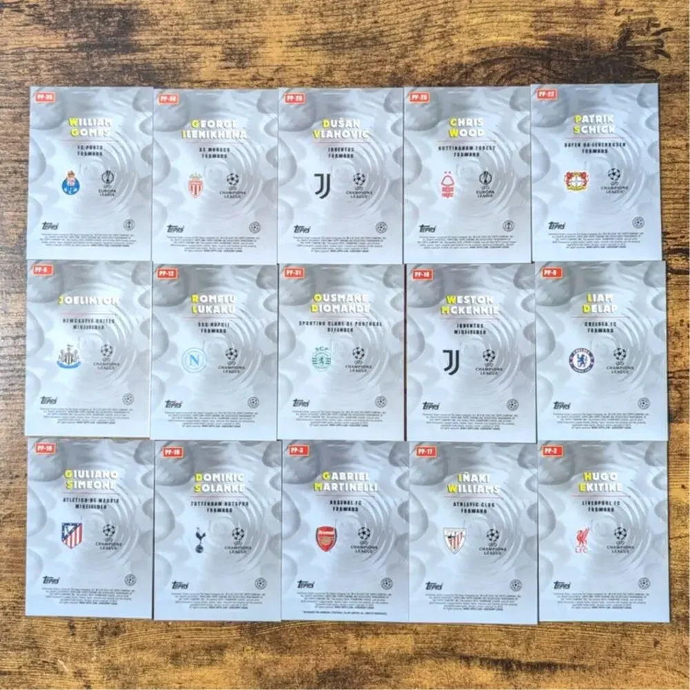 2025-26 Topps Chrome UEFA Power Players Insert Lot 15 Cards Lukaku Martinelli
